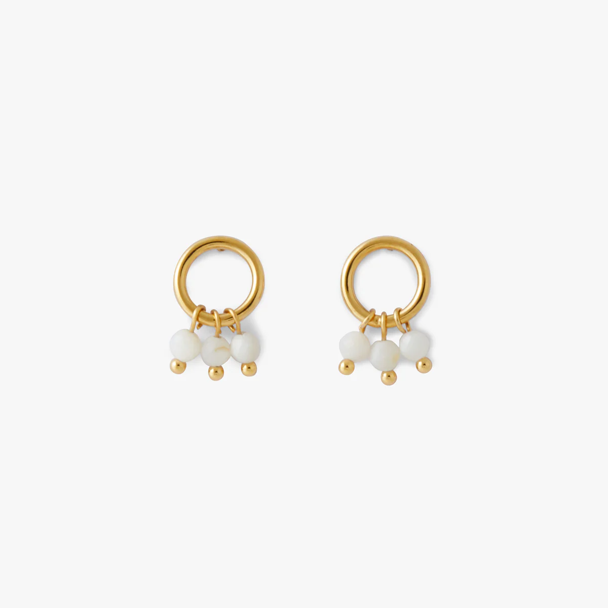Boucles d'oreilles anneau pierres facettées Acier