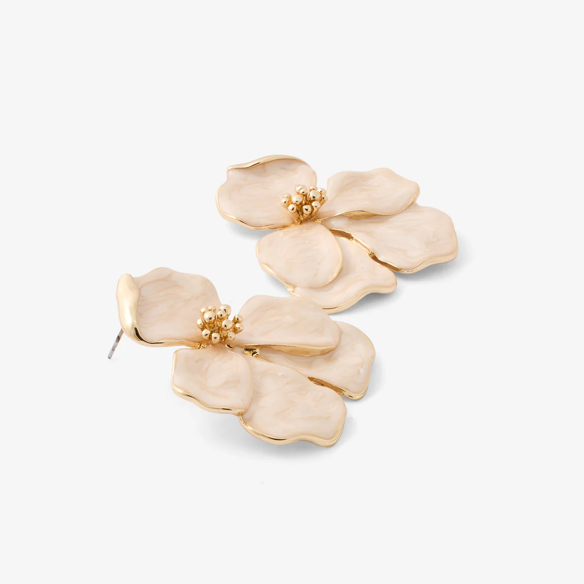 Boucles d'oreilles fleur rose pâle - Image 2