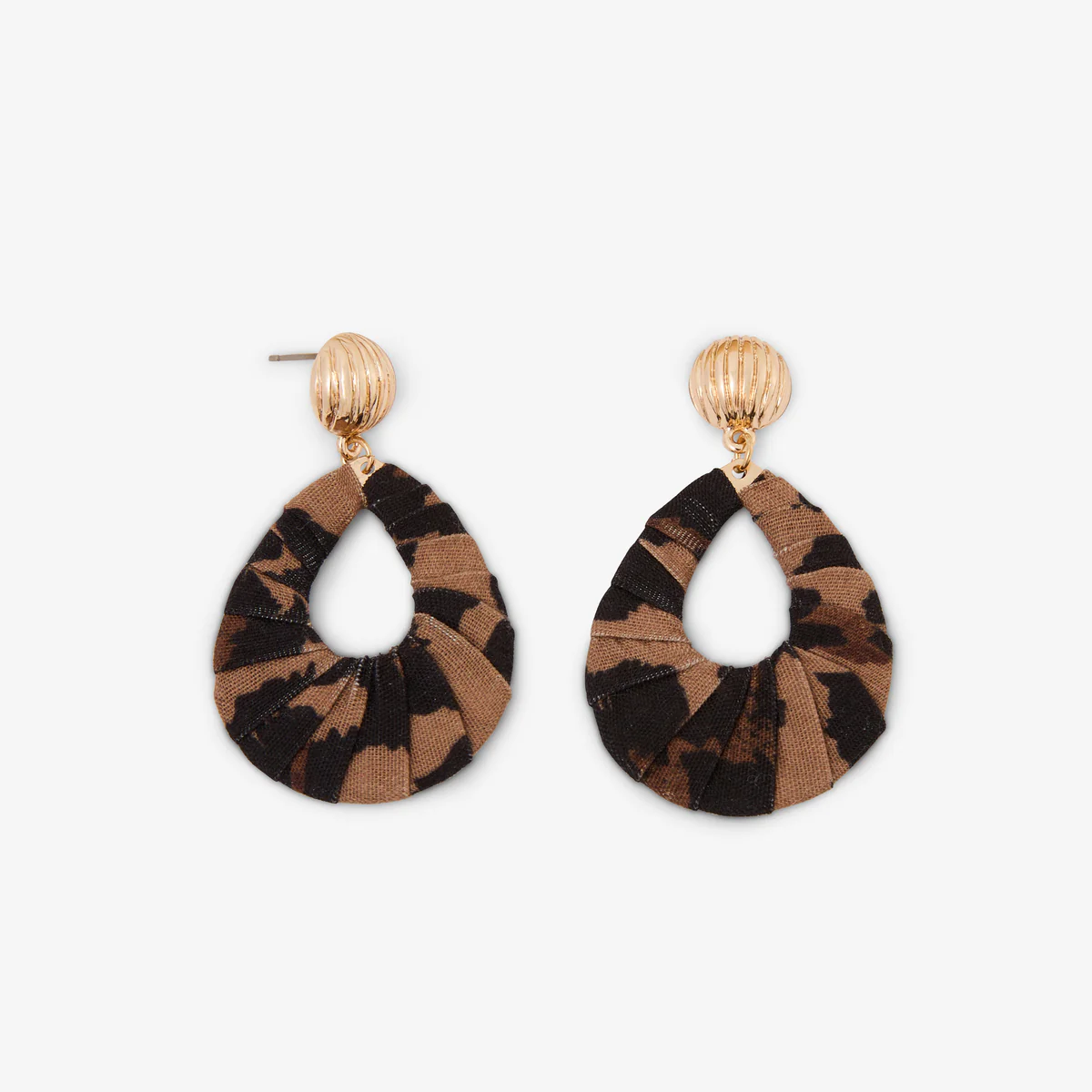 Boucles d'oreilles goutte en tissu Léopard félin - Image 2