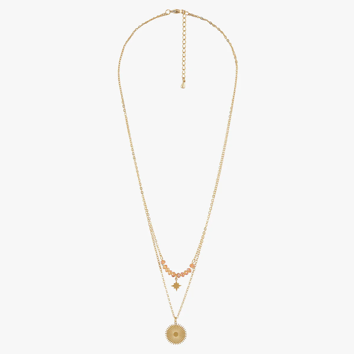 Collier 2 rangs rose en acier inoxydable - Image 2