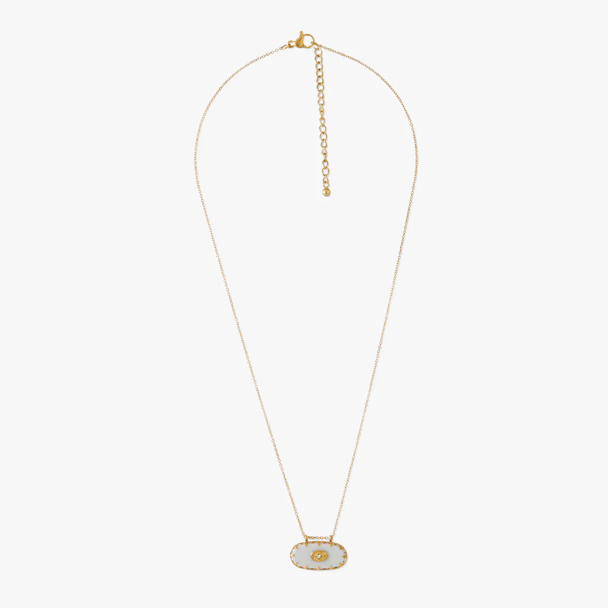 Collier pendentif pierre Acier