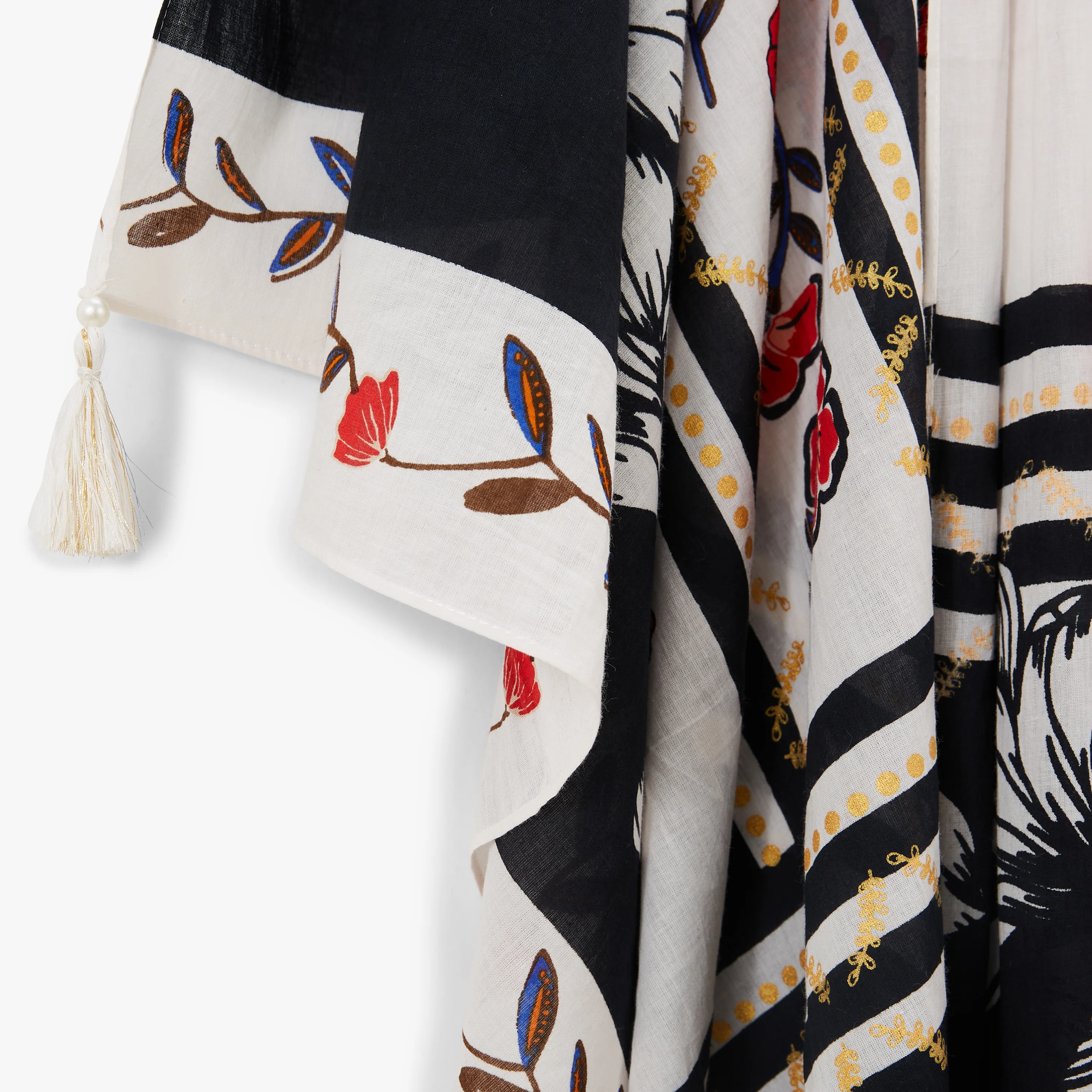 Foulard rectangulaire blanc Nabay - Image 2