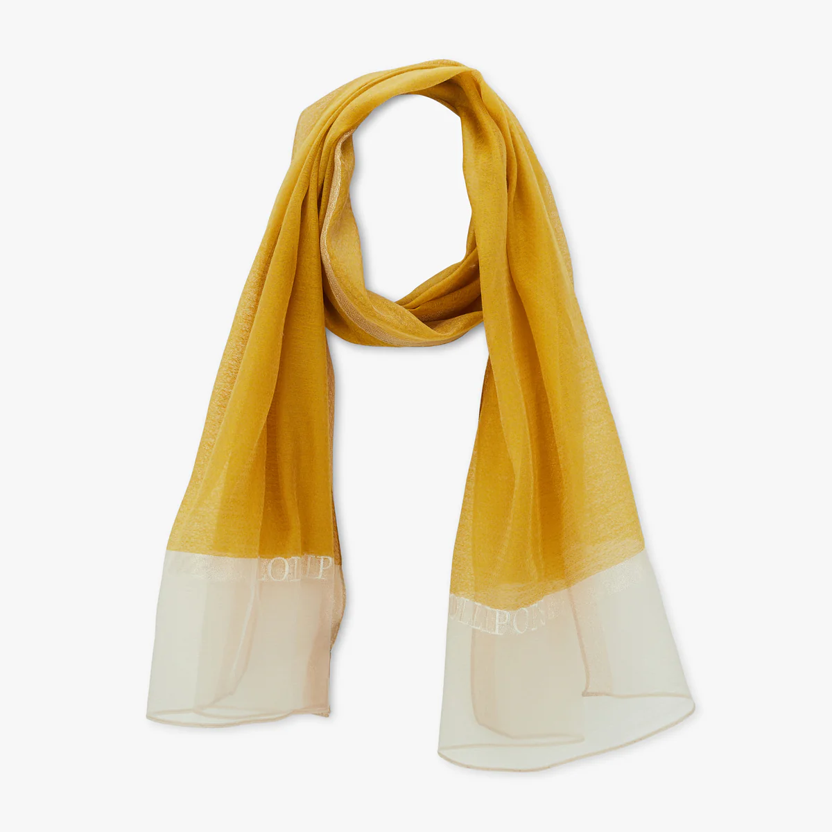 Foulard rectangulaire jaune Pakita