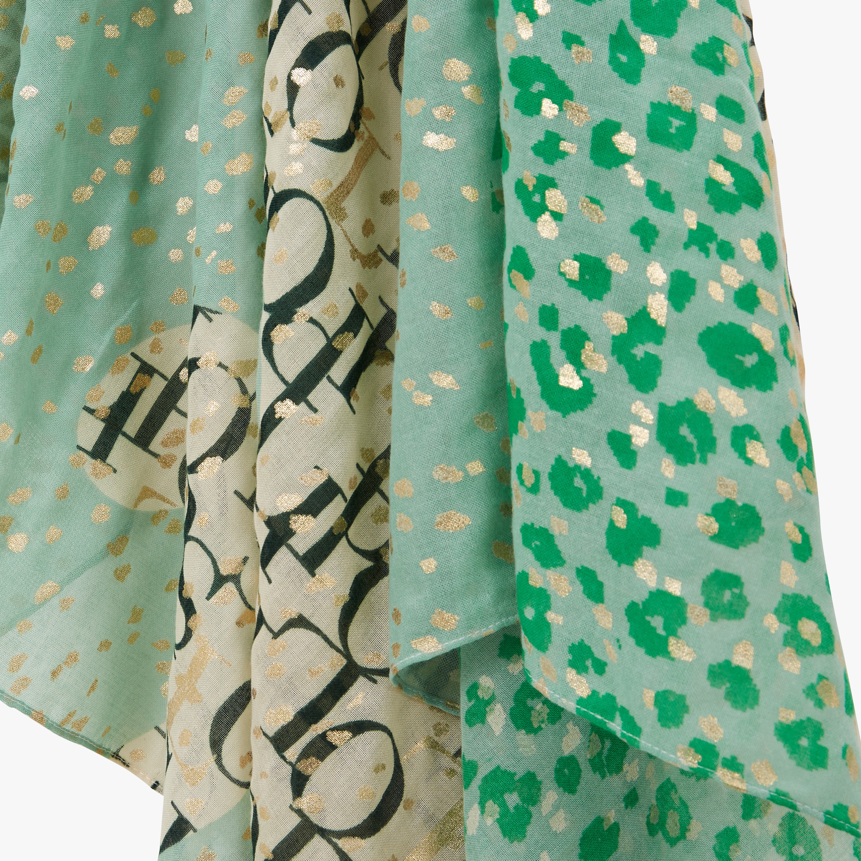 Foulard rectangulaire vert Navelli - Image 2