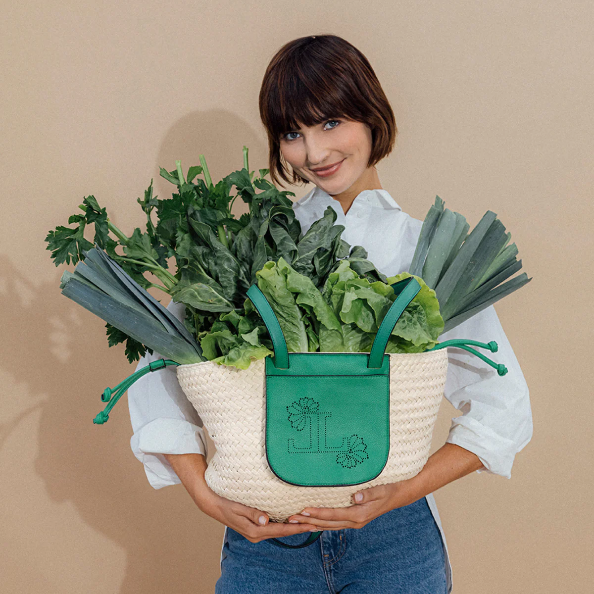 Grand panier vert Poldie - Image 2