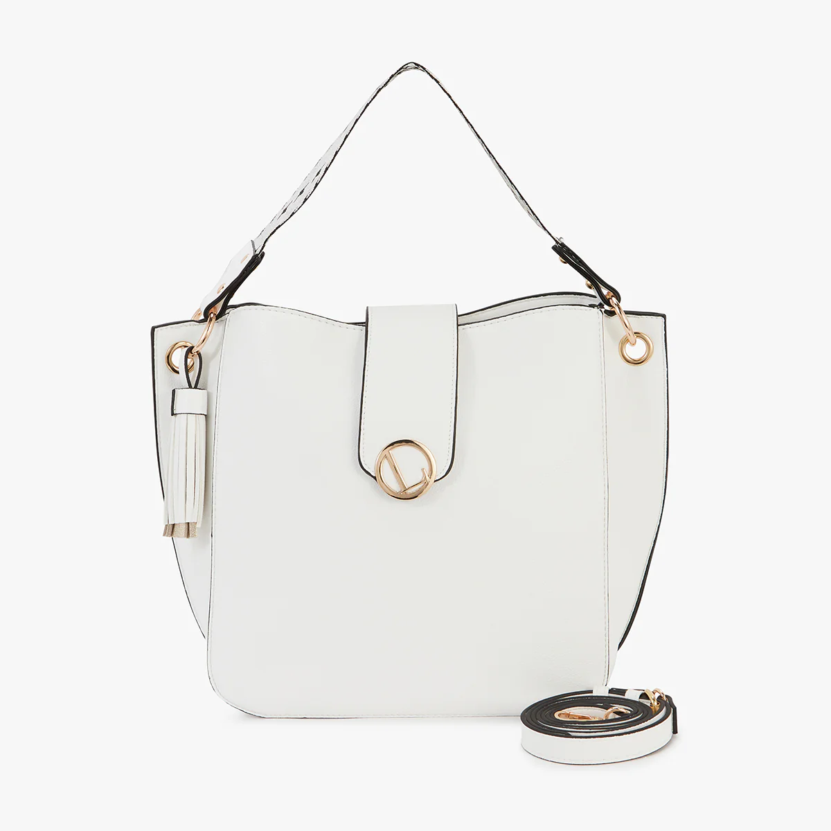 Grand sac hobo blanc Letia