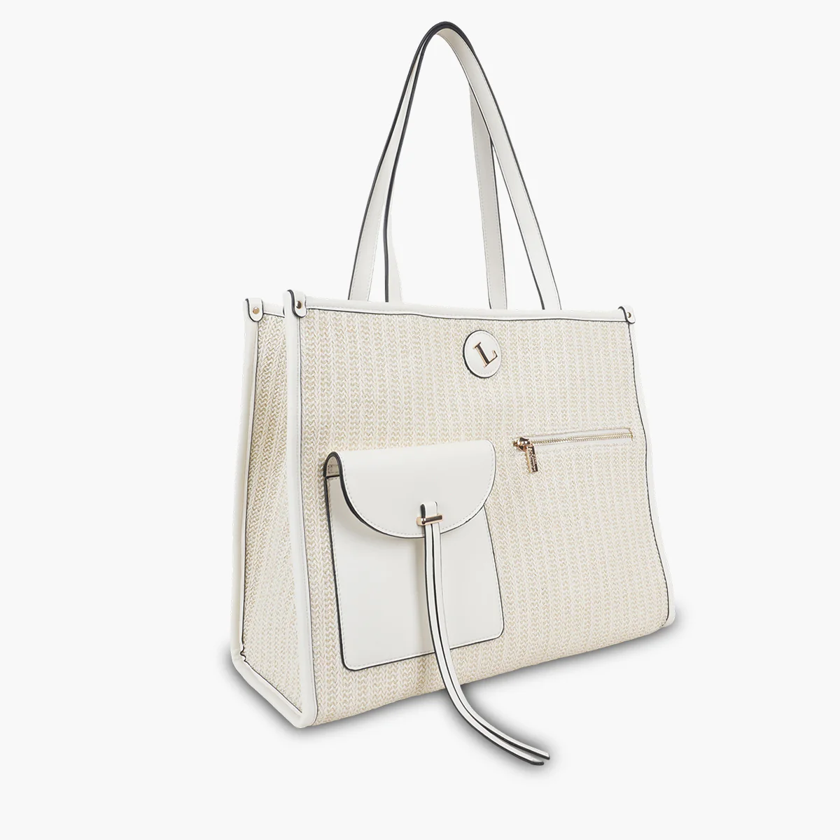 Grand sac shopper blanc Saya - Image 3