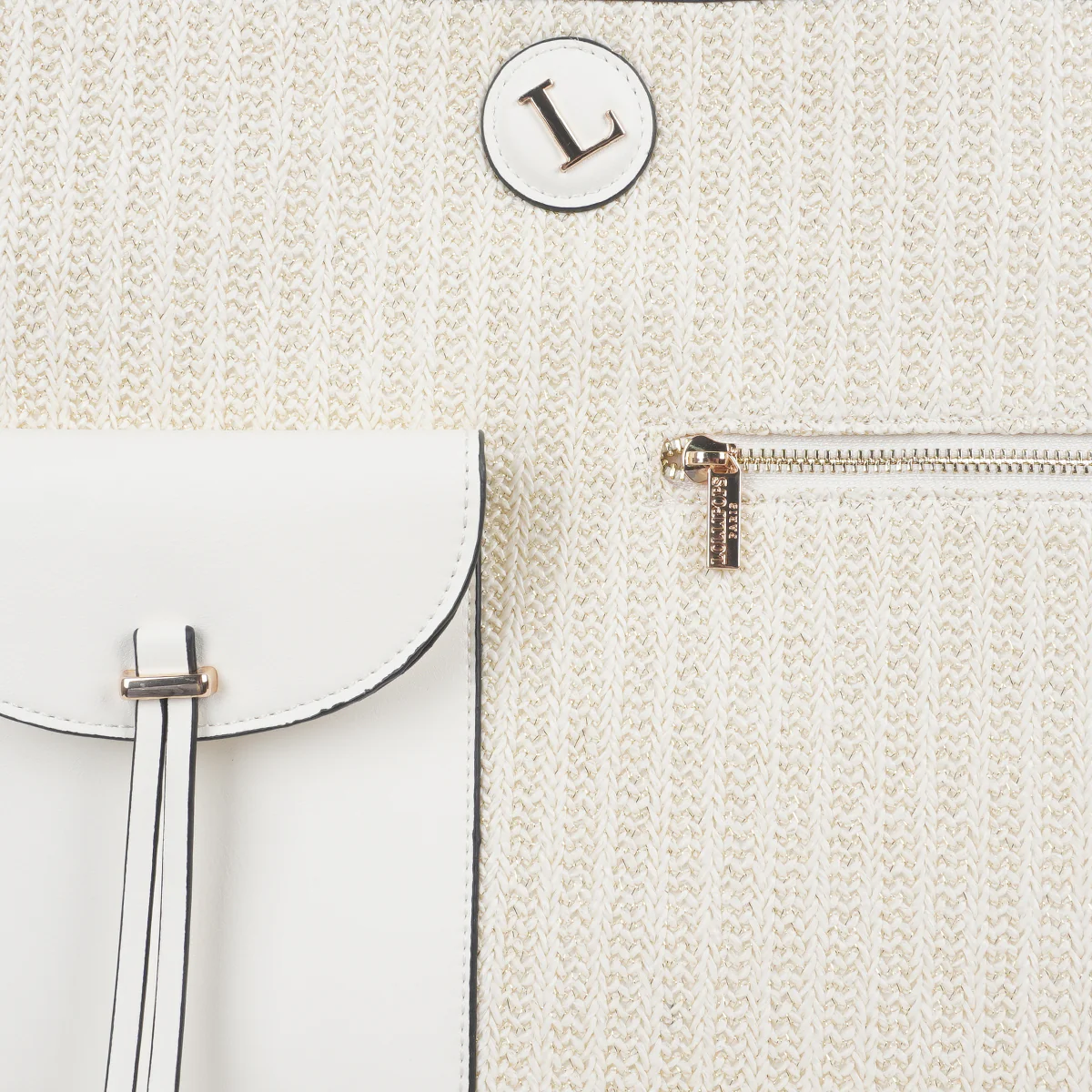 Grand sac shopper blanc Saya - Image 5
