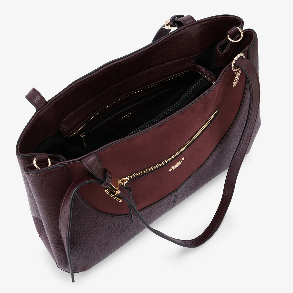 Grand sac shopper bordeaux Raven - Image 5