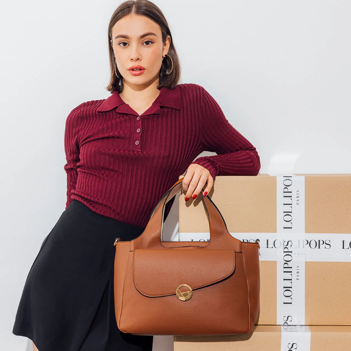 Grand sac shopper camel Romana - Image 2