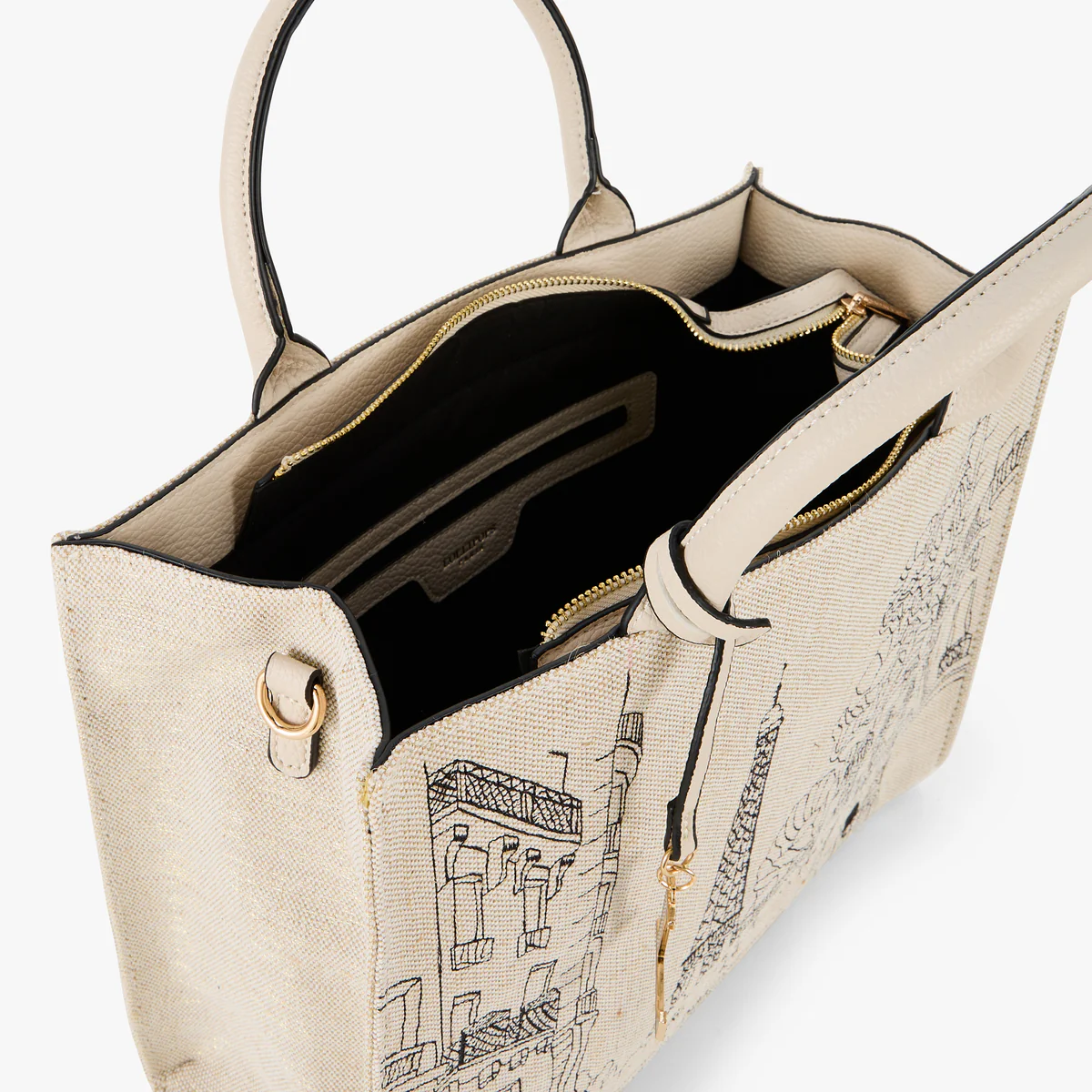 Grand sac shopper ivoire Pierette - Image 5