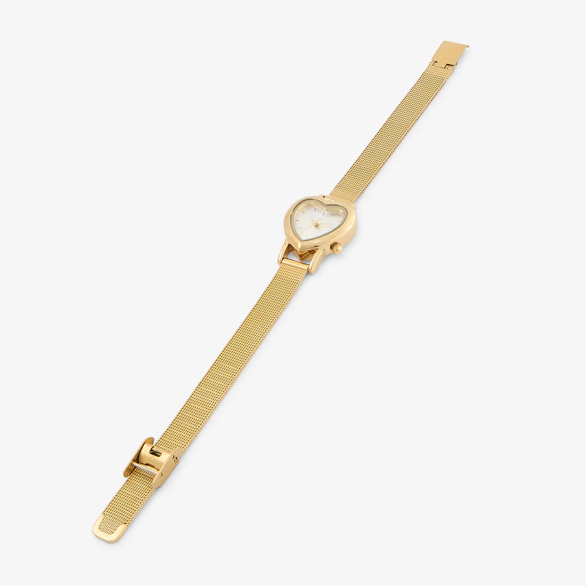 Montre dorée cadran cœur - Image 3