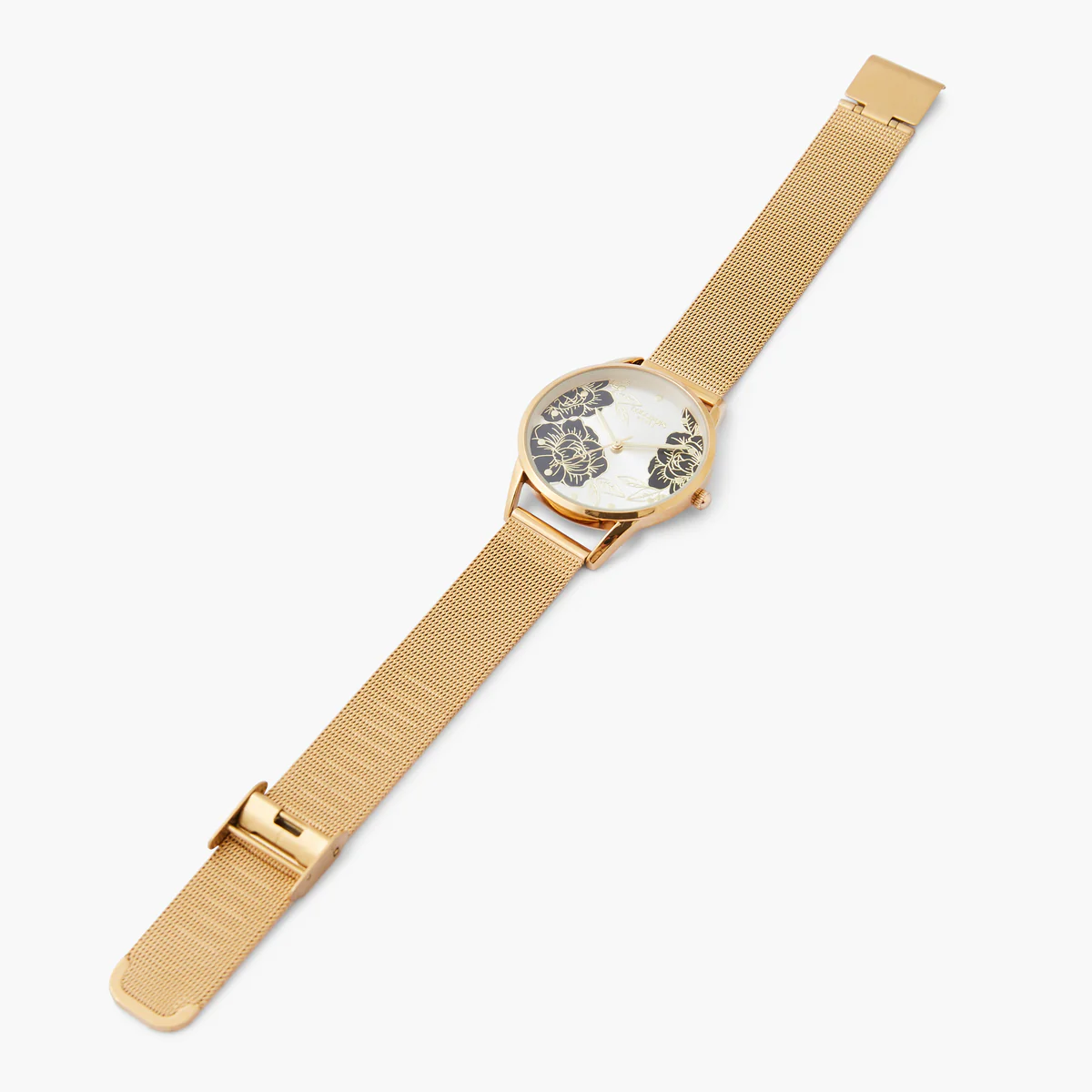 Montre noire fleurs - Image 2