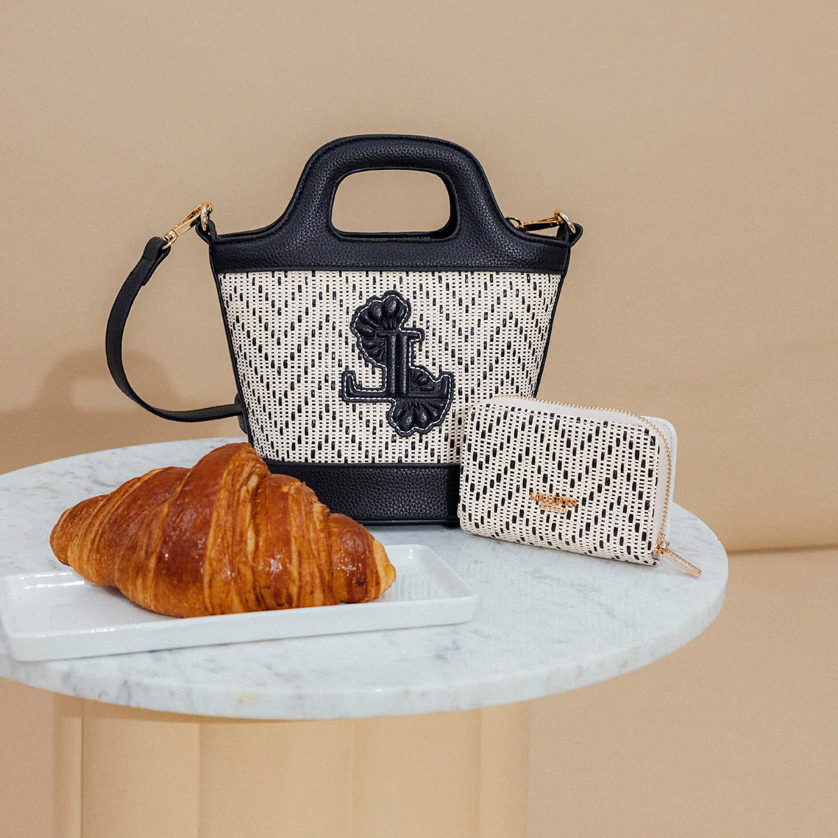 Petit sac shopper noir Priscillia - Image 2
