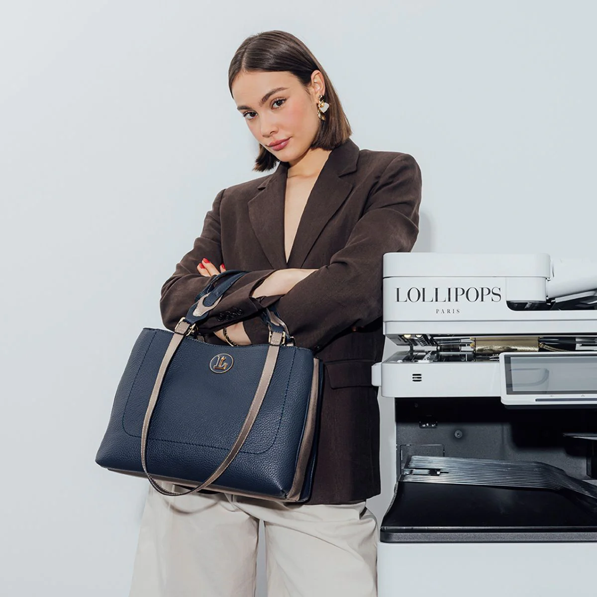 Sac shopper L bleu marine Rosabelle - Image 2