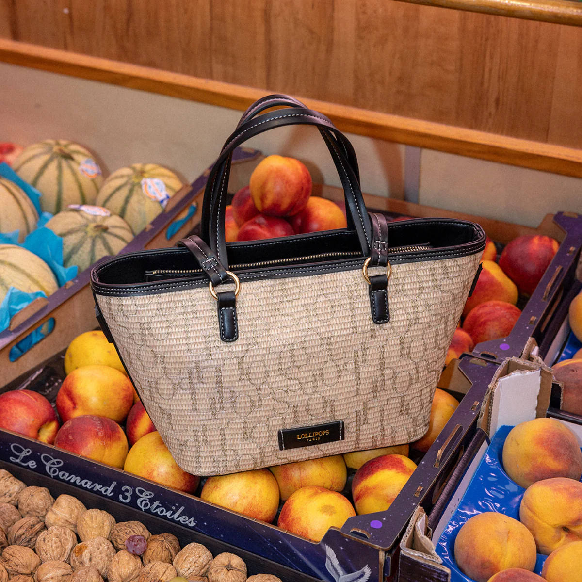 Sac shopper M noir Primavera - Image 7