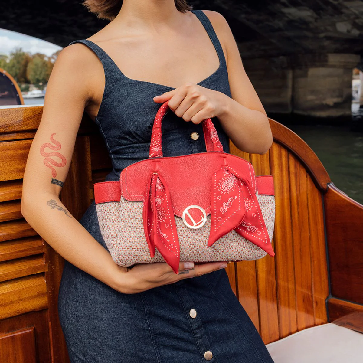 Sac shopper rouge Sade - Image 7